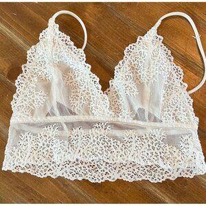 Lot Of 2 Bralettes Spaghetti Strap ~ Size Small ~ White & Pink